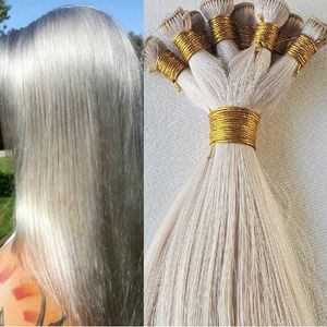 22" Hand-Tied Weft,100 grams,8 bundles,100% Human Remy Hair Extensions Ash Blond